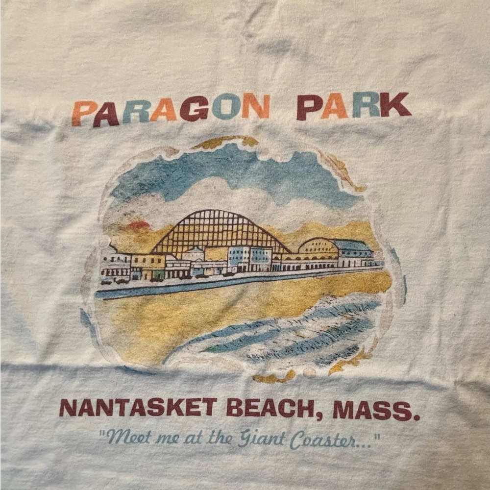 PARAGON PARK, Nantasket Beach, MA 100% Colton T-Shirt Ladies’ Size L